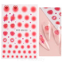Pink Blusher Gradient Nail Art Sticker Manicure Set Easy Apply