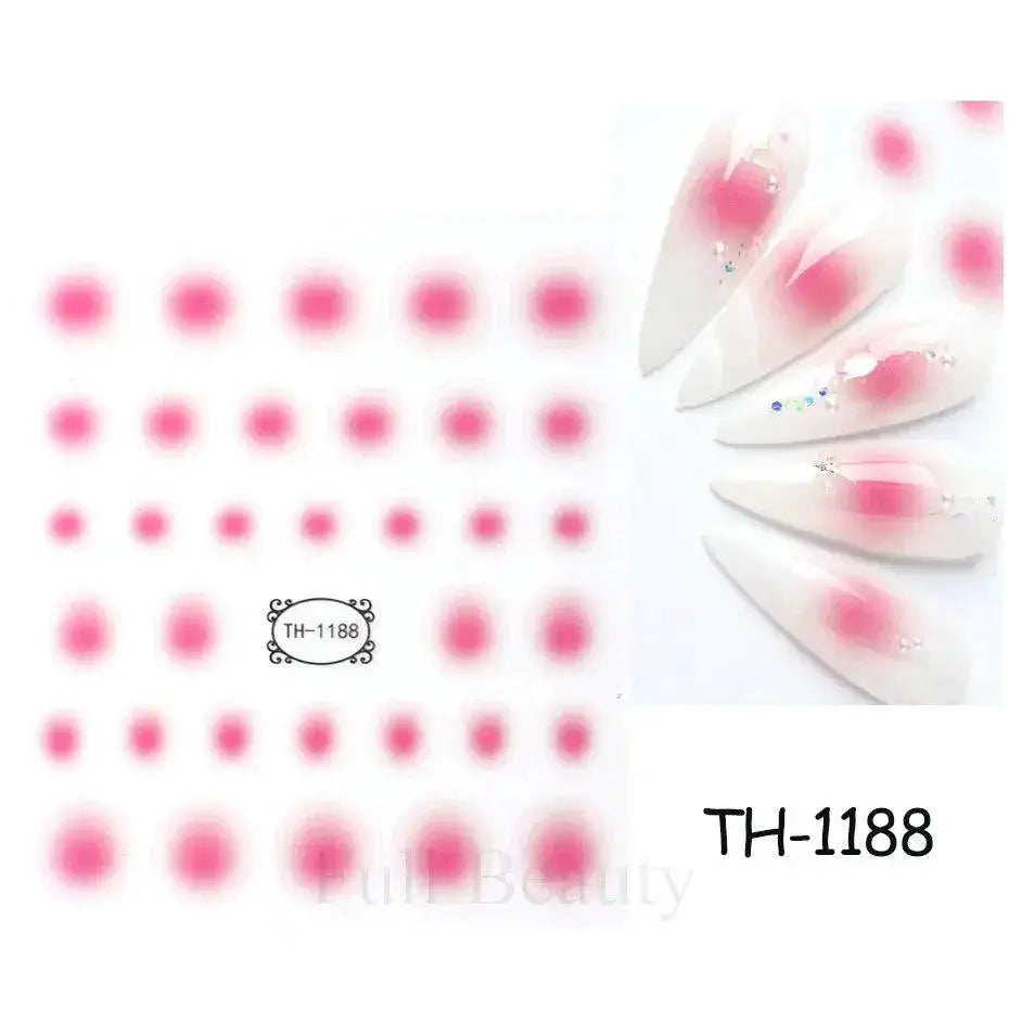 Pink Blusher Gradient Nail Art Sticker Kit Easy Apply