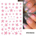 Pink Blusher Gradient Nail Art Sticker Manicure Set Easy Apply