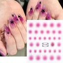 Pink Blusher Gradient Nail Art Sticker Manicure Set Easy Apply