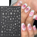 Pink Blusher Gradient Nail Art Sticker Manicure Set Easy Apply