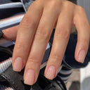 Pink Glitter French Short Coffin Nail Tips Quality Design