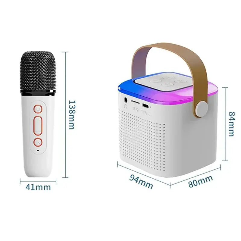 Pink Portable Bluetooth 5.3 Speaker With 2 Wireless Mics - OurLum.com