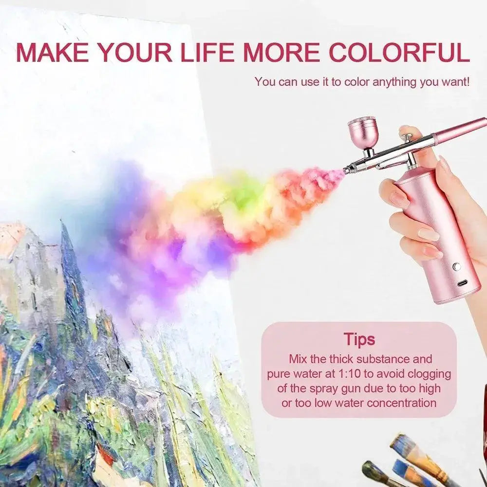 Pink Precision Nail Art Airbrush Kit for Craft Projects