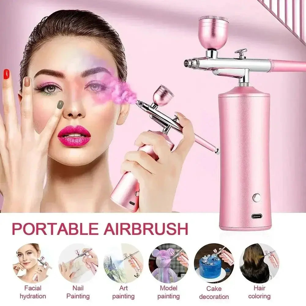 Pink Precision Nail Art Airbrush Kit for Craft Projects