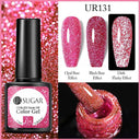 Pink Sequins Glitter Gel Nail Polish Reflective UV Art Kit