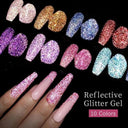 Pink Sequins Glitter Gel Nail Polish Reflective UV Art Kit