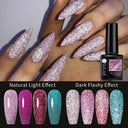 Pink Sequins Glitter Gel Nail Polish Reflective UV Art Kit