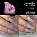 Pink Sequins Glitter Gel Nail Polish Reflective UV Art Kit