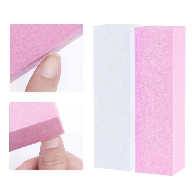Pink White Professional Nail Buffer Block Set Achieve Shine