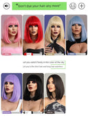 Pink Wig Bobhaircut for Night Parties Stand Out Today