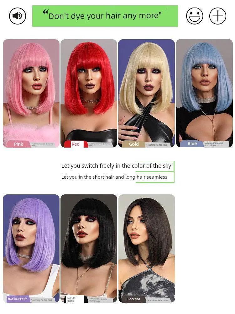 Pink Wig Bobhaircut For Night Parties Stand Out Today