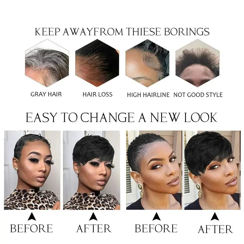 Pixie Cut Human Hair Wig Affordable Brazilian Style For Women