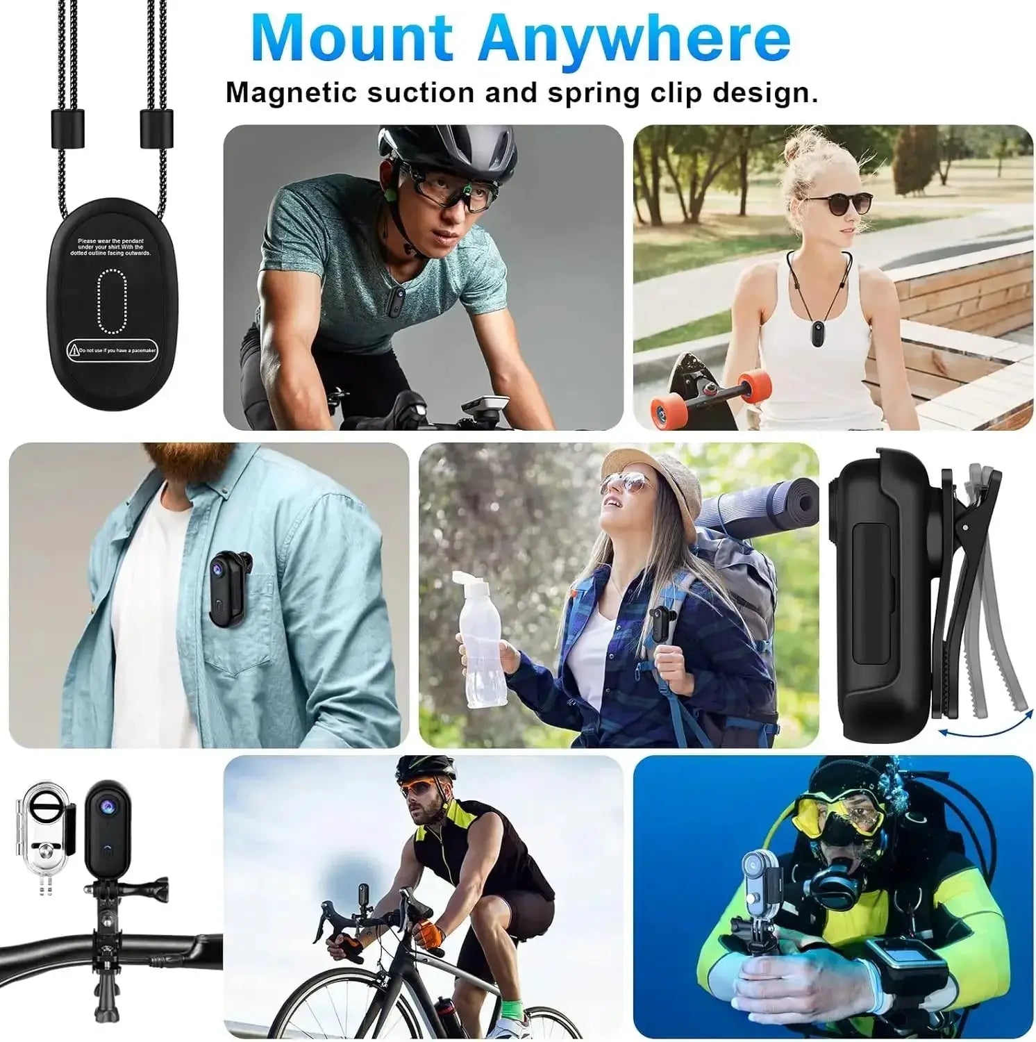 Pocket 4K Mini Camera Magnetic Vlog For Outdoor Action Waterproof Bodycam