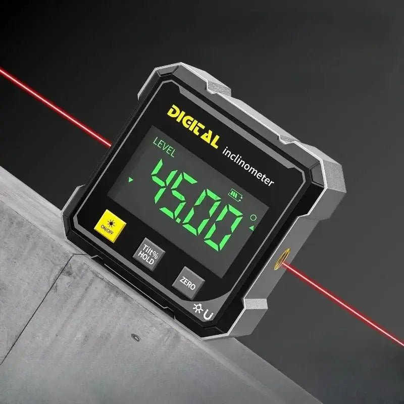 Pocket Digital Level Protractor Inclinometer 360 Magnetic Laser Gauge USB Charge