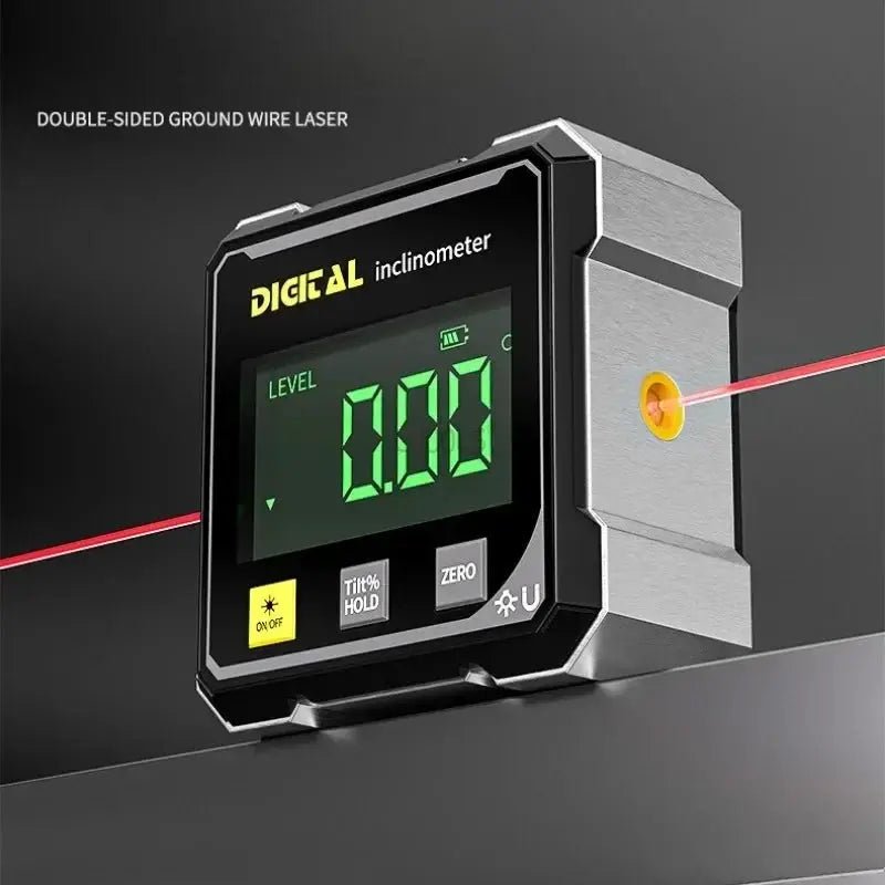 Pocket Digital Level Protractor Inclinometer 360 Magnetic Laser Gauge USB Charge