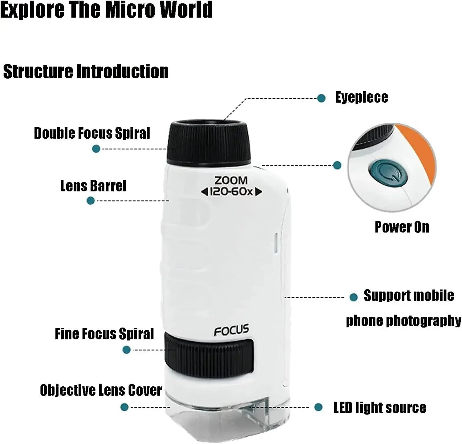 Pocket Microscope Kit For Kids STEM Educational Toy Set
