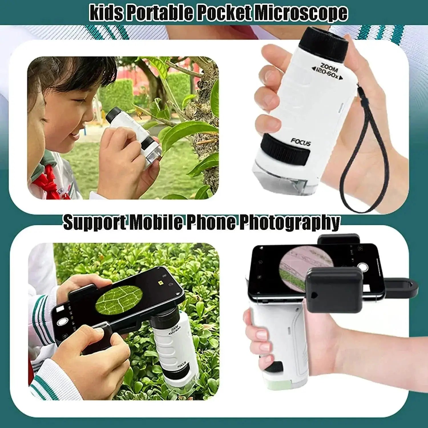 Pocket Microscope Kit For Kids STEM Educational Toy Set