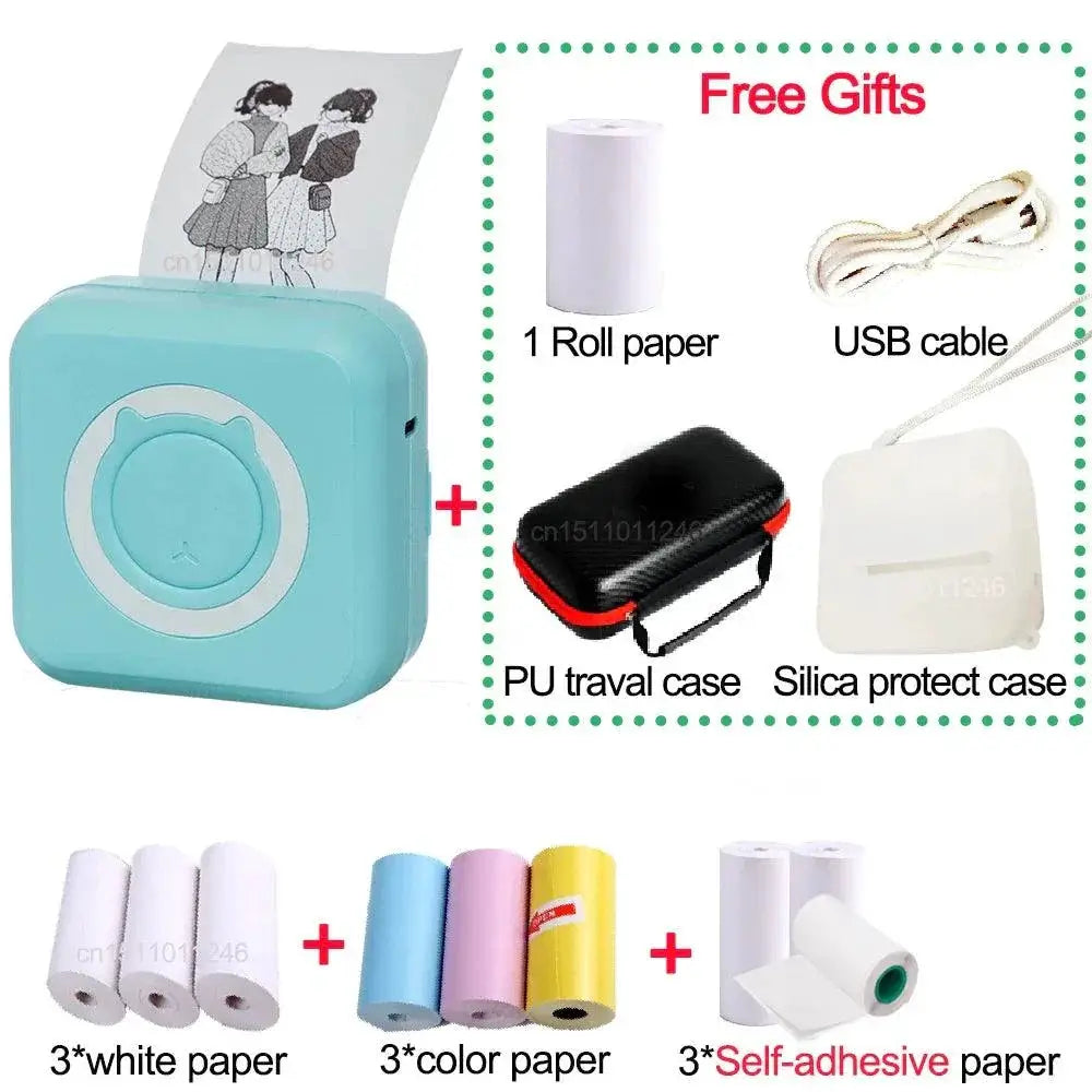 Pocket Wireless Thermal Printer Mini Portable Case