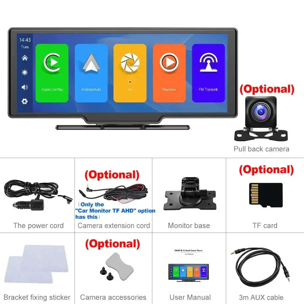 Podofo Car Mirror Video CarPlay For Safer Driving Device