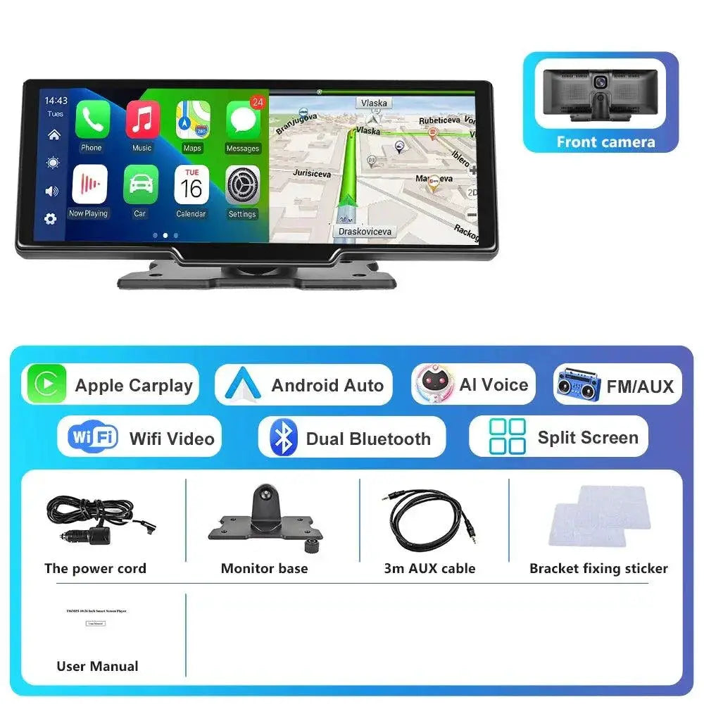 Podofo Smart Dash Cam With Rearview Camera High Def