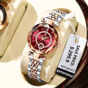 POEDAGAR Diamond Ladies Watch Elegant Quartz Timepiece for Women