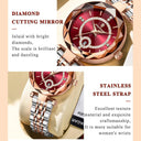 POEDAGAR Diamond Ladies Watch Elegant Quartz Timepiece for Women