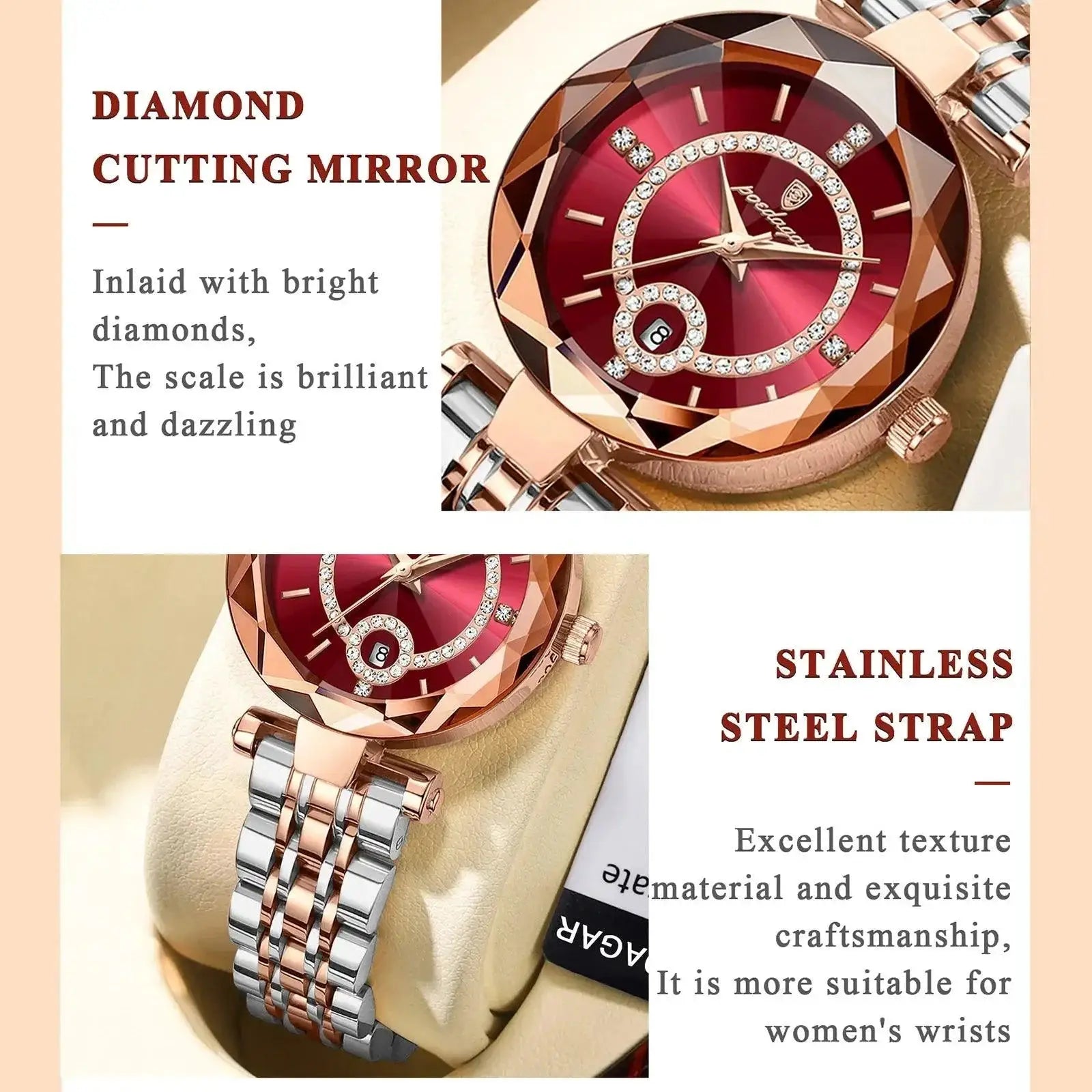 Diamond Ladies Watch Elegant Quartz Timepiece for Women