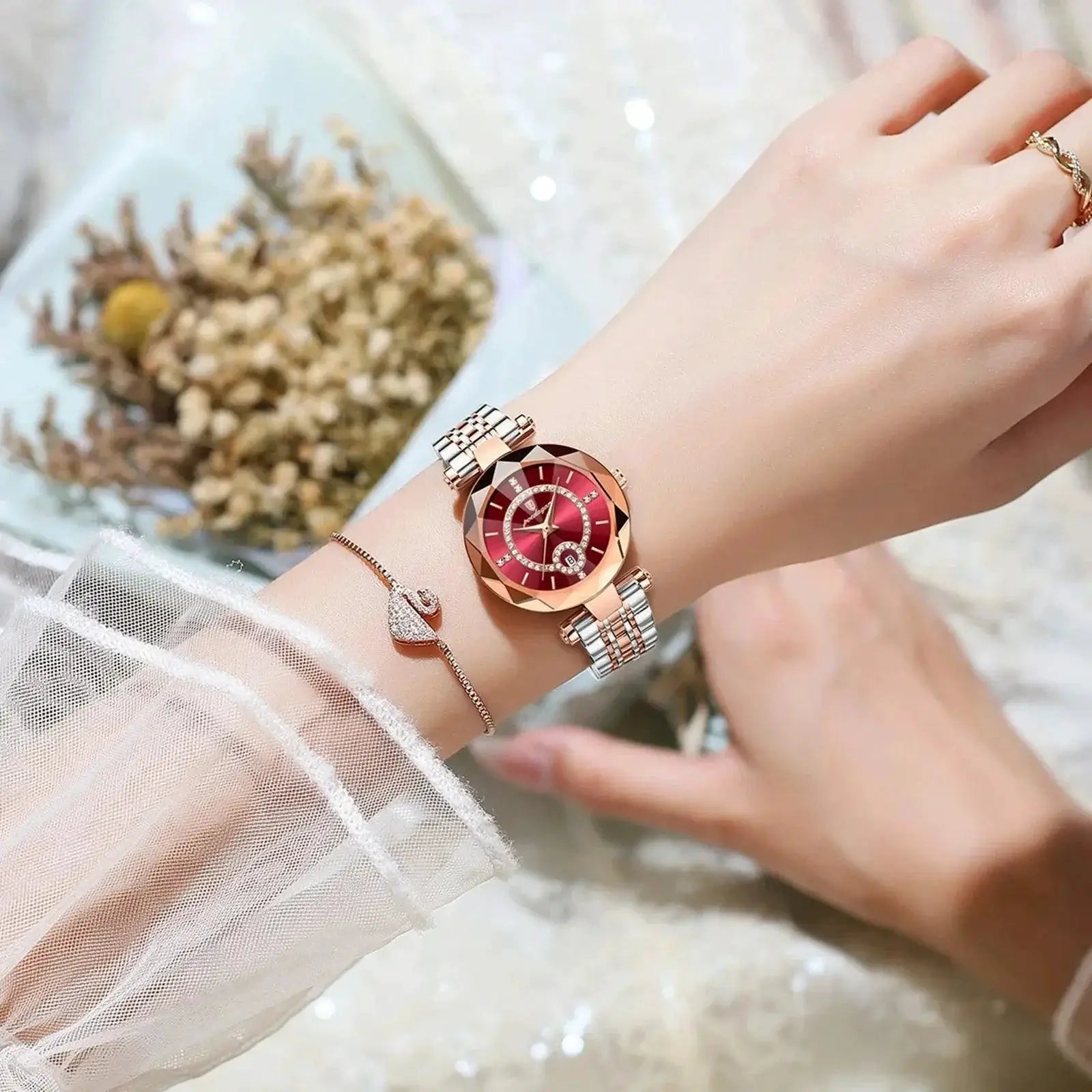 Diamond Ladies Watch Elegant Quartz Timepiece for Women