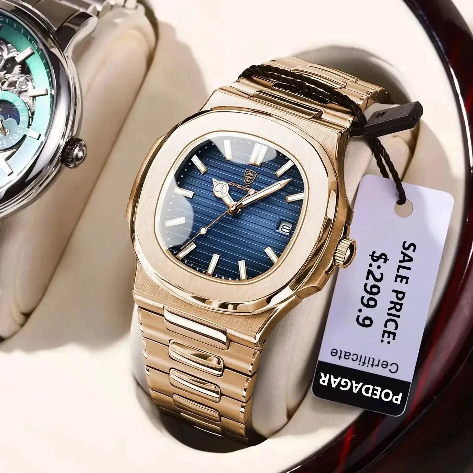 Mens Stainless Steel Diver Watch Luxury Design Timepiece