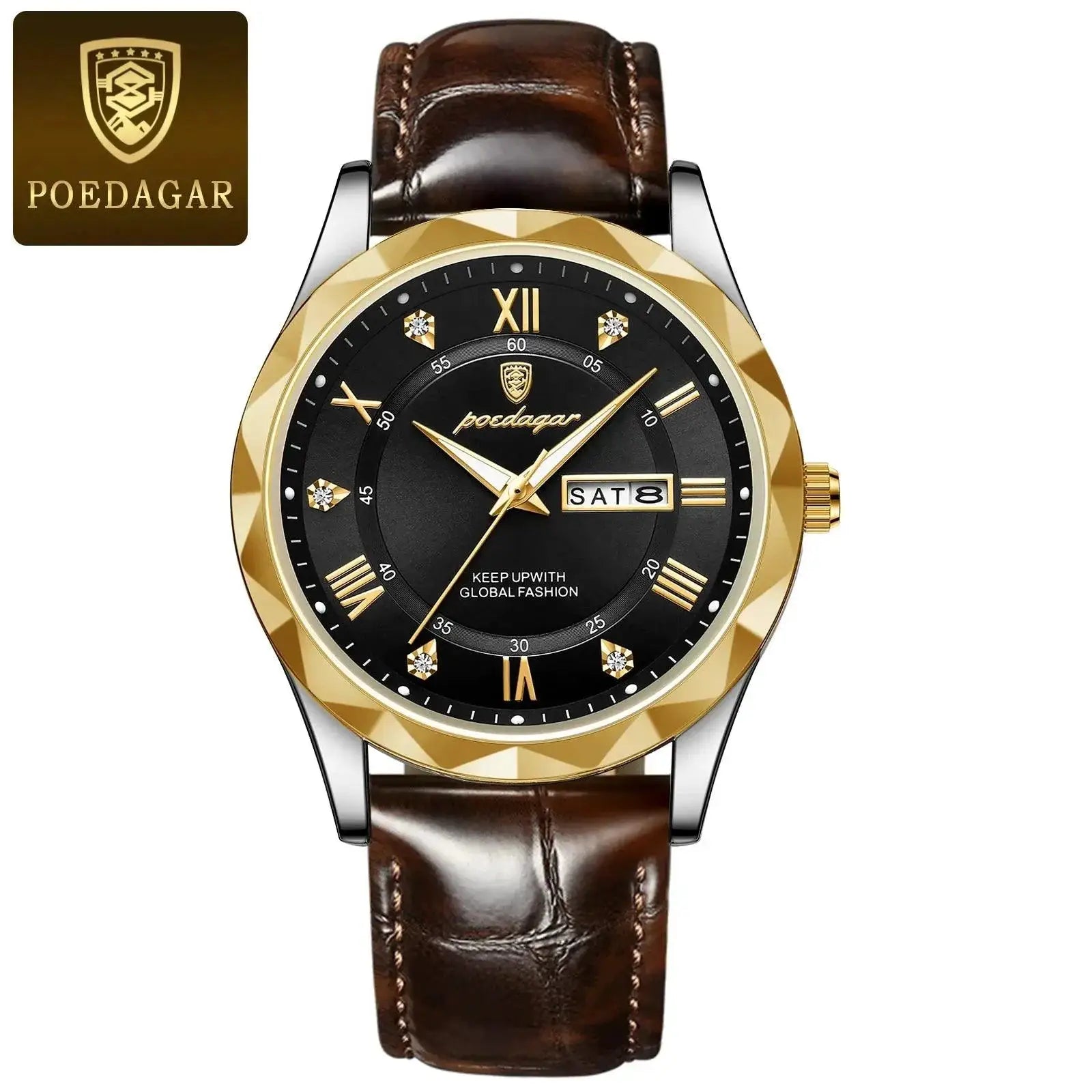 POEDAGAR Stylish Waterproof Mens Luxury Business Watch
