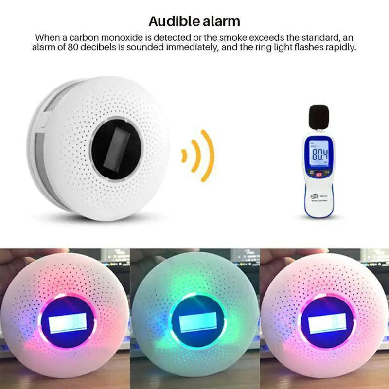 Smoke And CO Detector Dual Alert System LED Safety