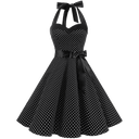 Polka Dot Summer Dress Retro Halterneck Vintage Style