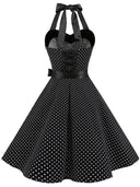 Flattering Polka Dot Halterneck Dress