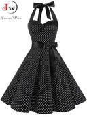 Flattering Polka Dot Halterneck Dress