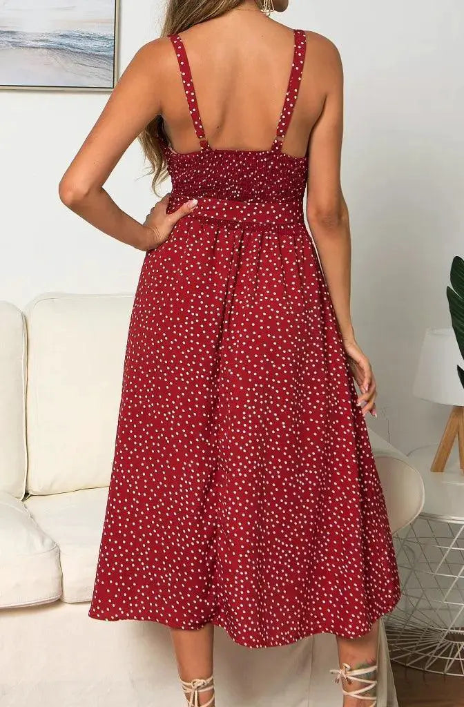 Polka Dot Sundress Chic Sleeveless Summer Dress For Women