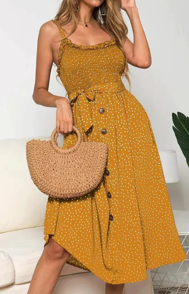 Polka Dot Sundress Chic Sleeveless Summer Dress For Women