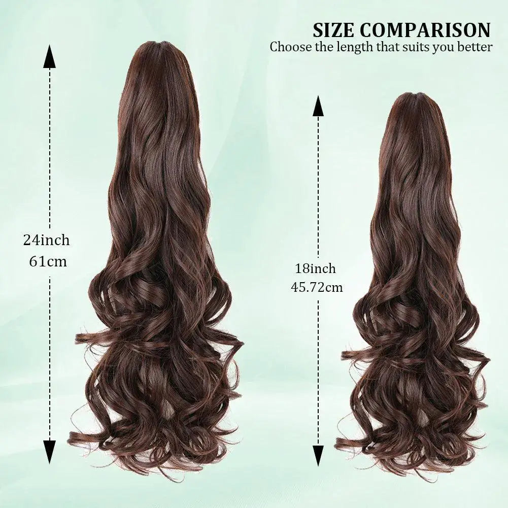 Ponytail Extension Claw Clip In Hair For Extra Volume