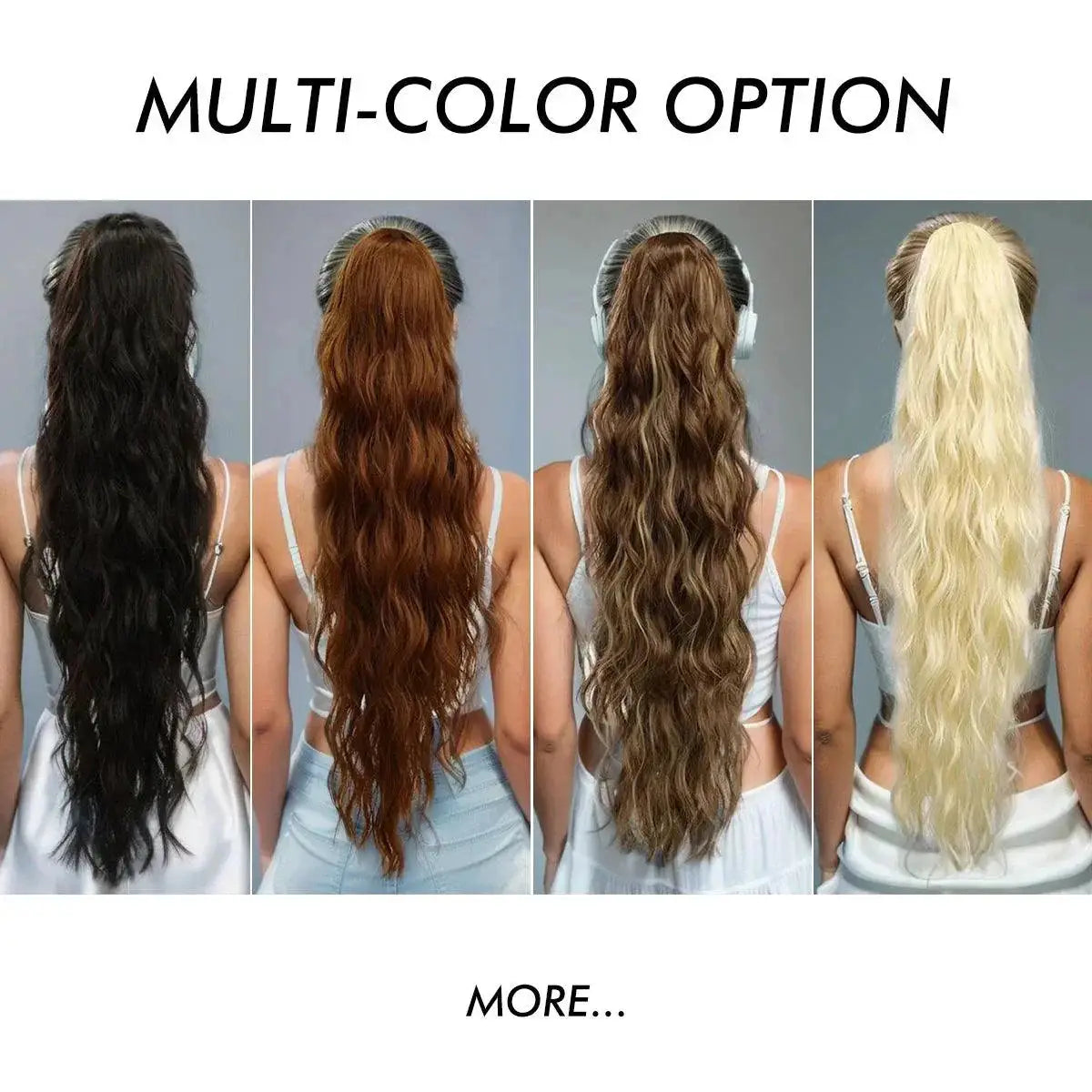 Ponytail Extension Long Curly Wavy Hairpiece In Colors