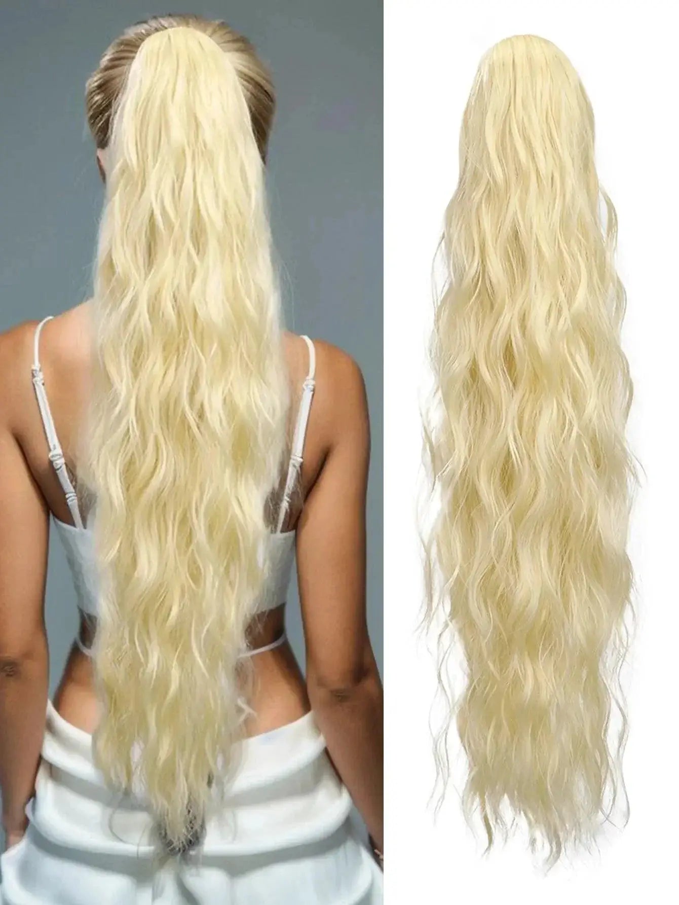 Ponytail Extension Long Curly Wavy Hairpiece In Colors