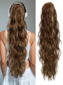Ponytail Extension: Long Curly Wavy Hairpiece in Colors