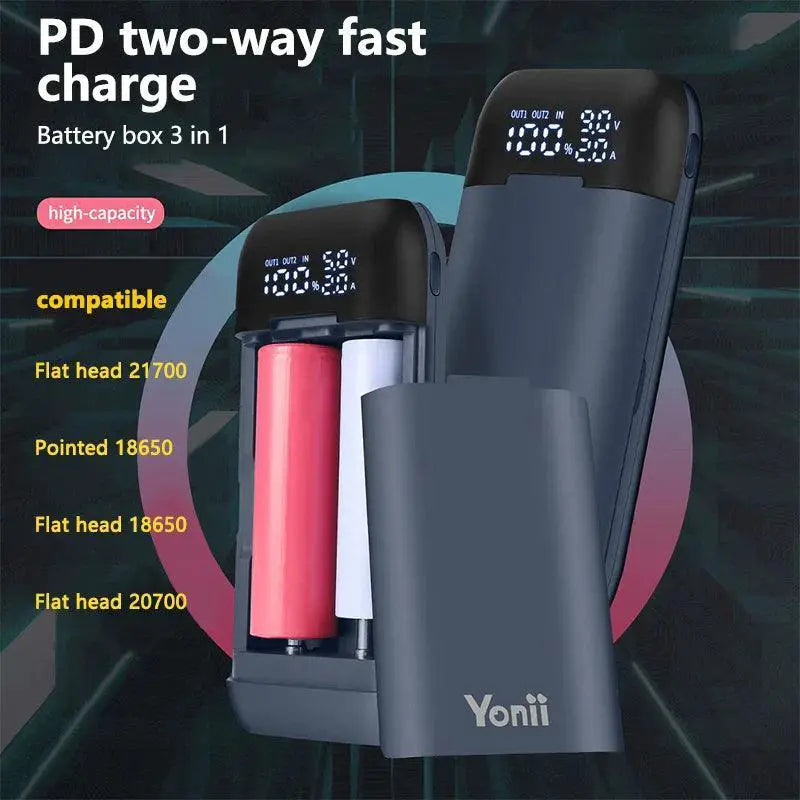 Portable 18650 Battery Charger Case With QC3 Fast Charging