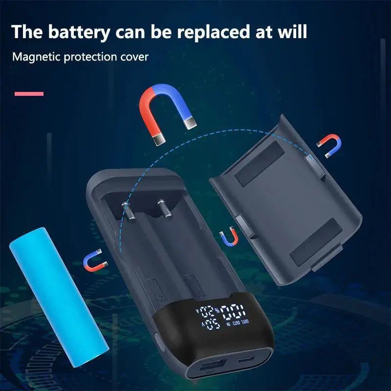 Portable 18650 Battery Charger Case With QC3 Fast Charging