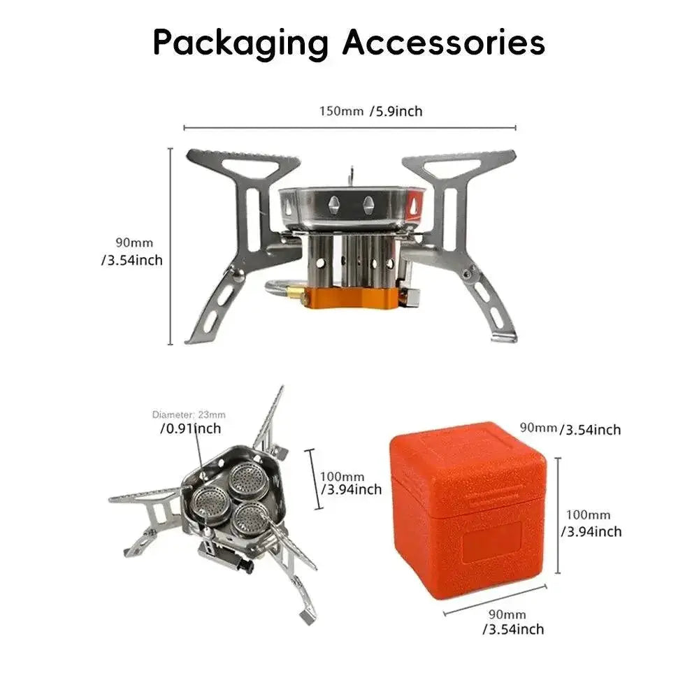 Portable 5800W Tarka Camping Gas Stove Three Head Burner