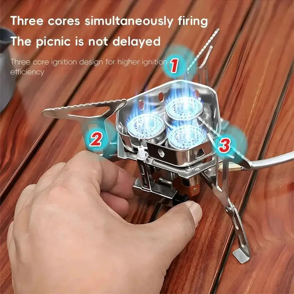 Portable 5800W Tarka Camping Gas Stove Three Head Burner