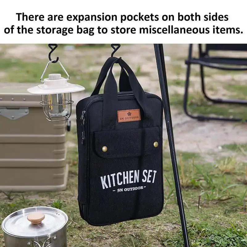 8 Piece Portable Camping Kitchen Cookware Set for Outdoors
