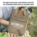 8 Piece Portable Camping Kitchen Cookware Set for Outdoors