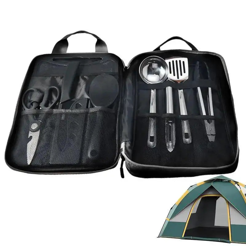 Portable Stainless Steel Camping Cookware Set 8 Piece