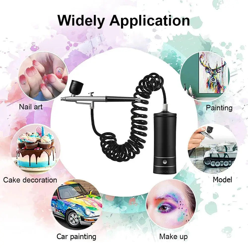 Portable Airbrush Compressor Kit Precision Rechargeable