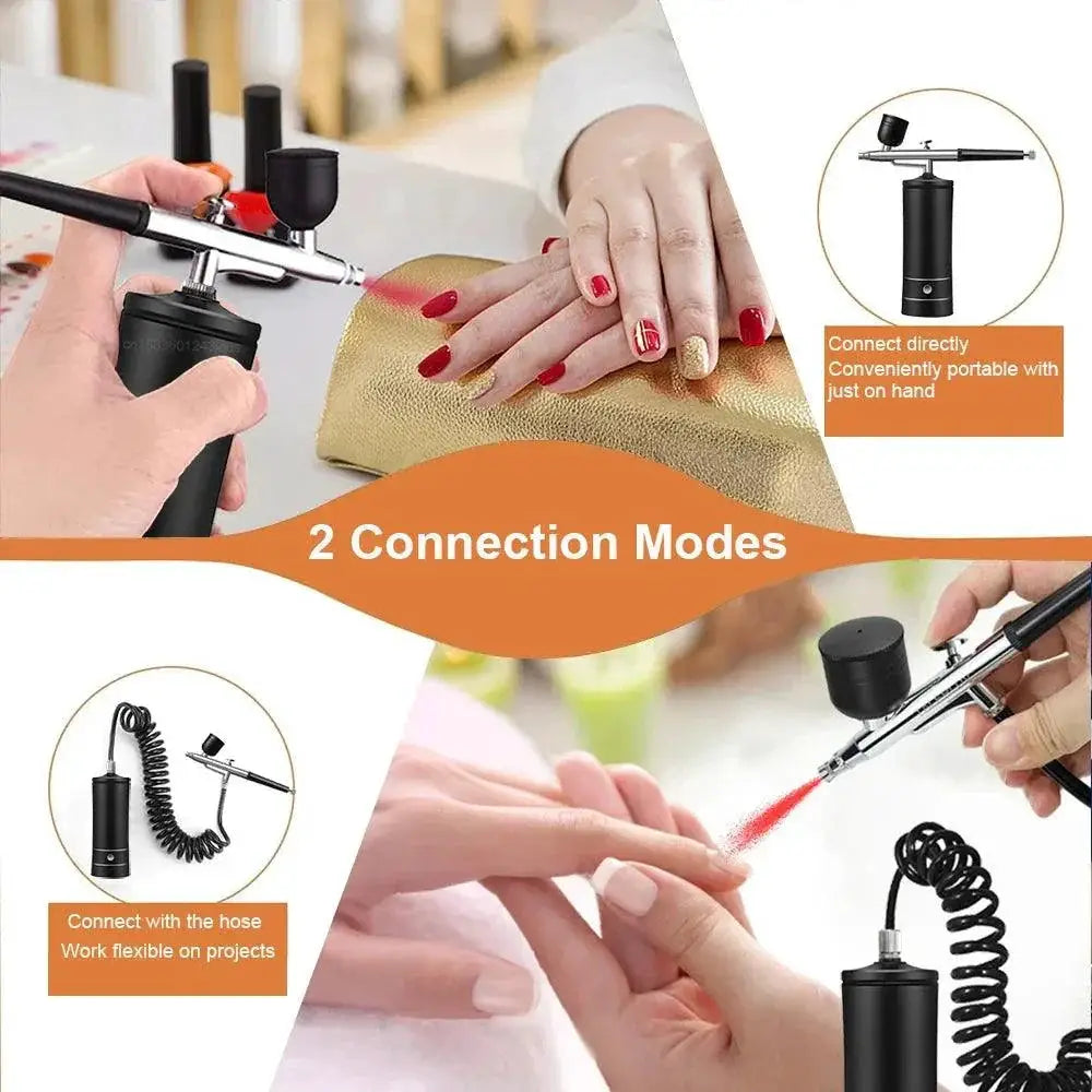 Portable Airbrush Compressor Kit Precision Rechargeable